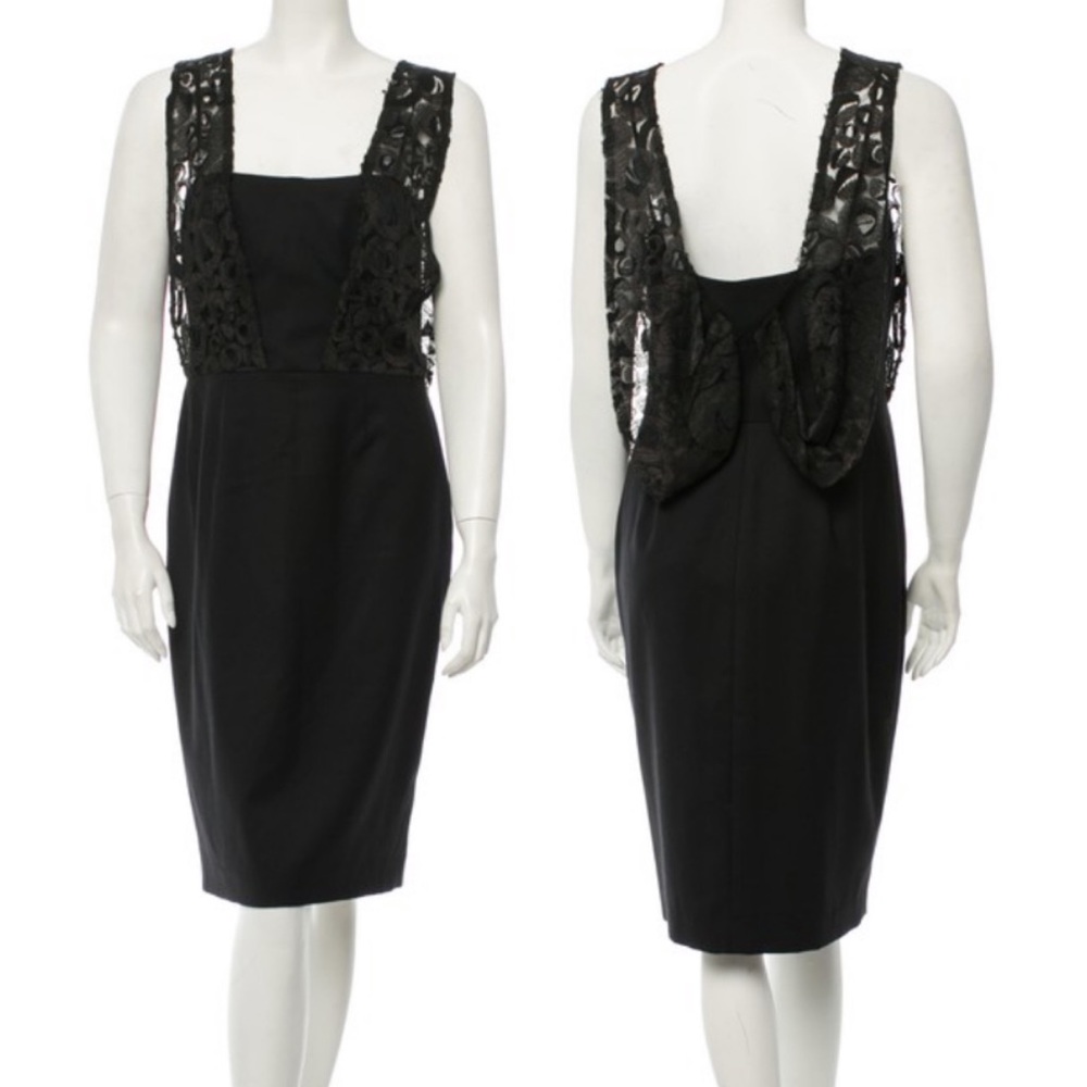PORTS 1961 black lace sheath dress